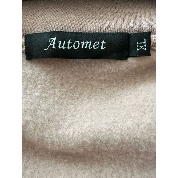 Automet Women's XL Pink Half-Zip Oversized Sweatshirt Fall Casual - Picture 4 of 6